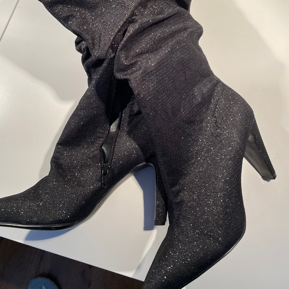 Black glittery boots